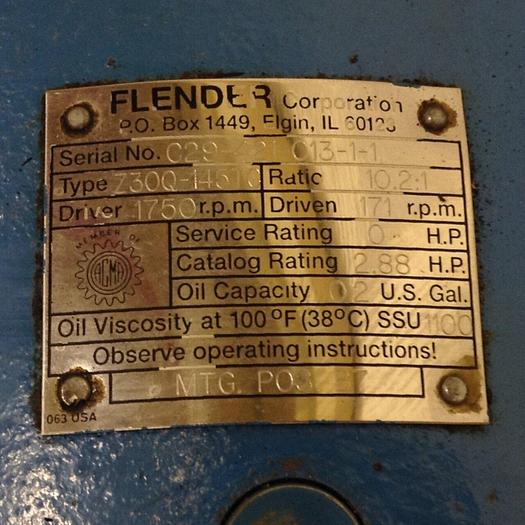 Used POWERTEC 1.5 HP Servo Motor w/ Gearbox L14CMA1100100000 Used