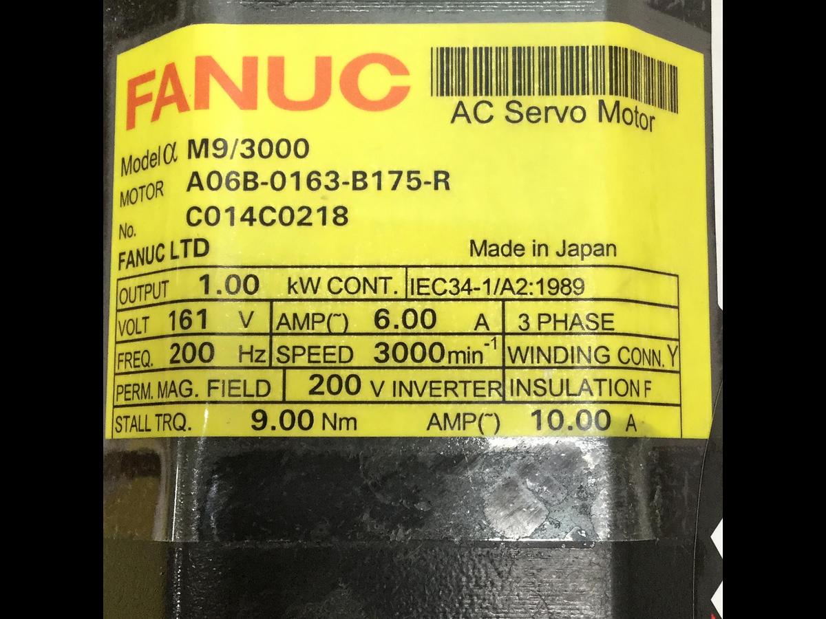 Used FANUC AC Servo Motor A06B-0163-B175-R #109696