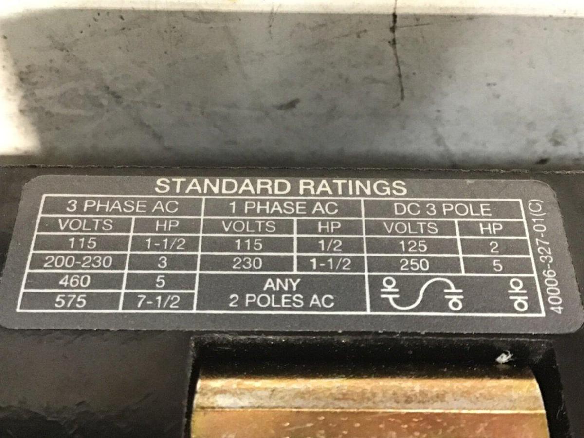 Used ALLEN BRADLEY 30 Amp Fuse Block Plate 1494F-C633 SER B USED