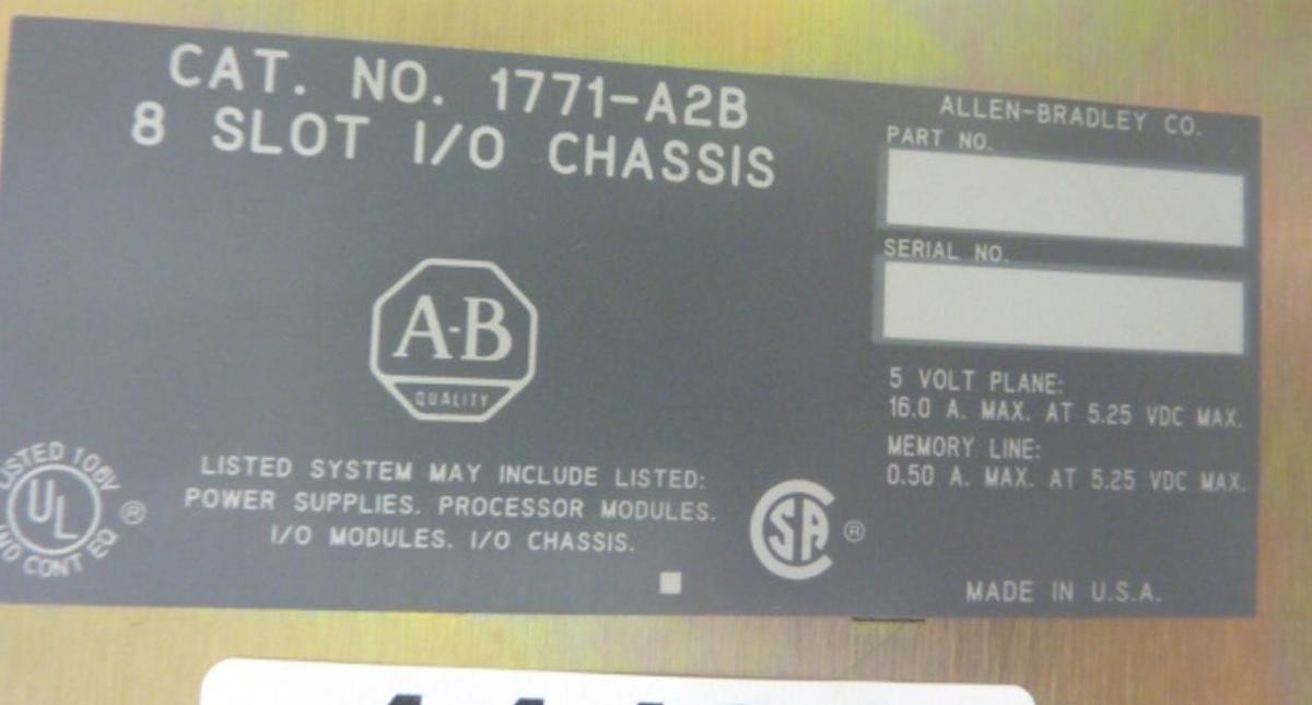 Used ALLEN BRADLEY Slot Rack 1771-A2B USED