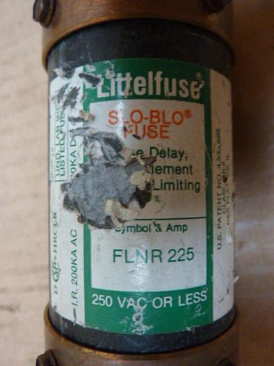 Used LITTELFUSE 225 Amp Fuse FLNR-225 #26741