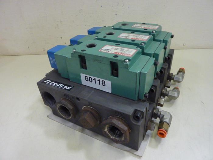 Used NUMATICS Control Block w/ Valves A24BA415RT61E61 #60118