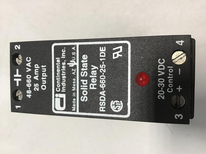 Used CONTINENTAL INDUSTRIES Solid State Relay RSDA-660-25-1DE #134746