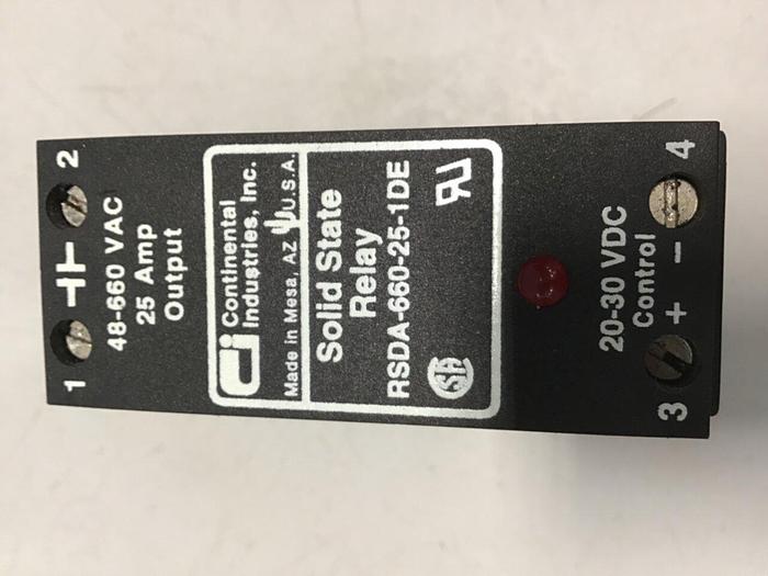 Used CONTINENTAL INDUSTRIES Solid State Relay RSDA-660-25-1DE #134804