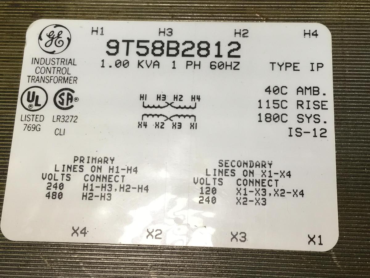 Used GENERAL ELECTRIC / GE 1.00 kVA Transformer 9T58B2812 Used