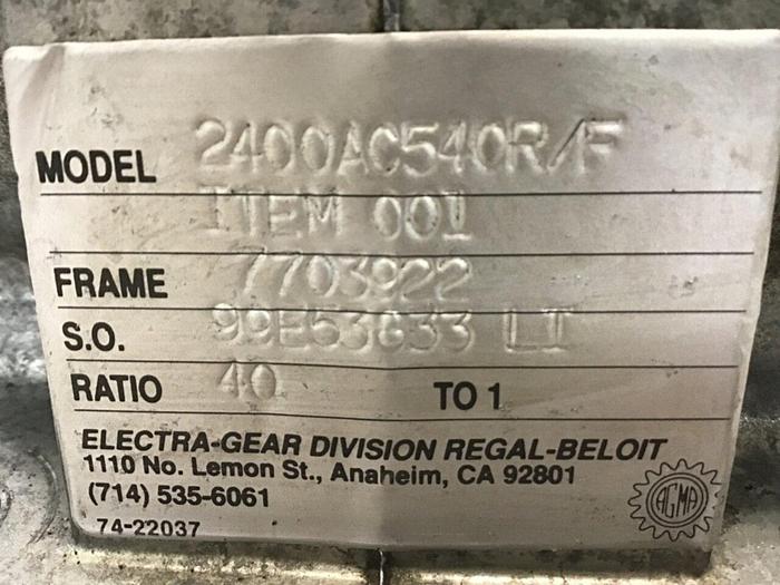 Used ELECTRA Gear 2400AC540L/F Used