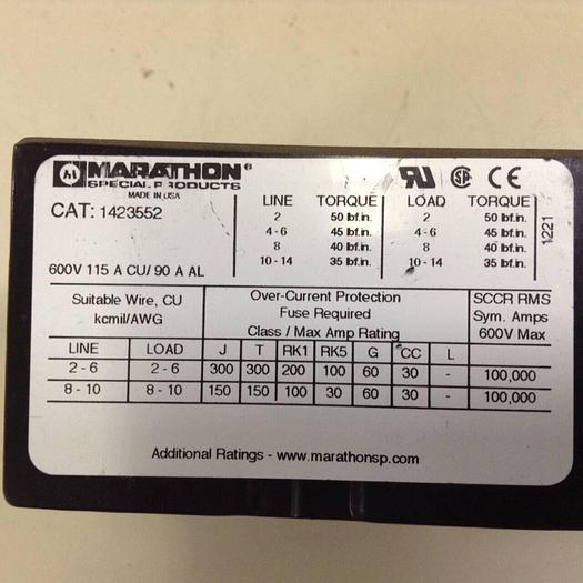 Used MARATHON Terminal Distribution Block 1423552 #74390