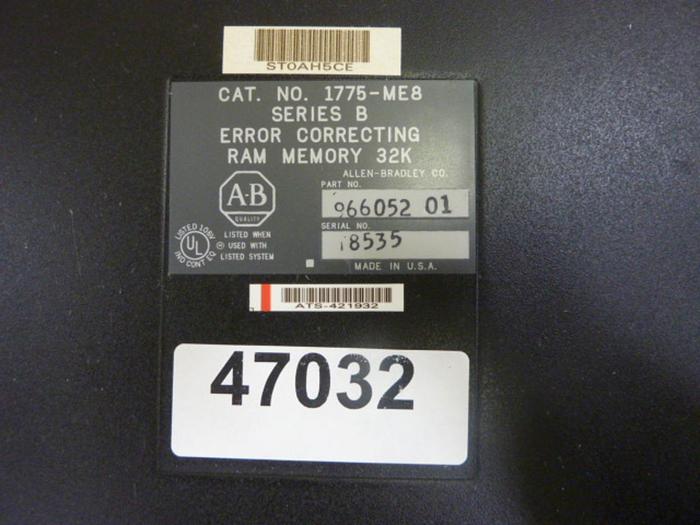 Used ALLEN BRADLEY Error Correcting Ram Memory 1775-ME8 SER B #47032