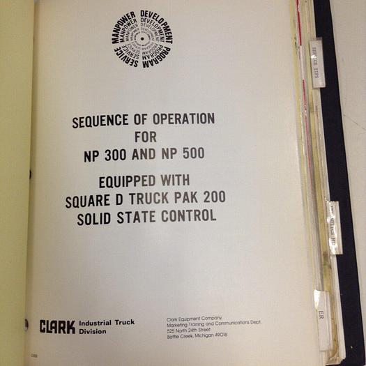 Used CLARK EQUIPMENT Various Manuals SCR MANUALS #71087