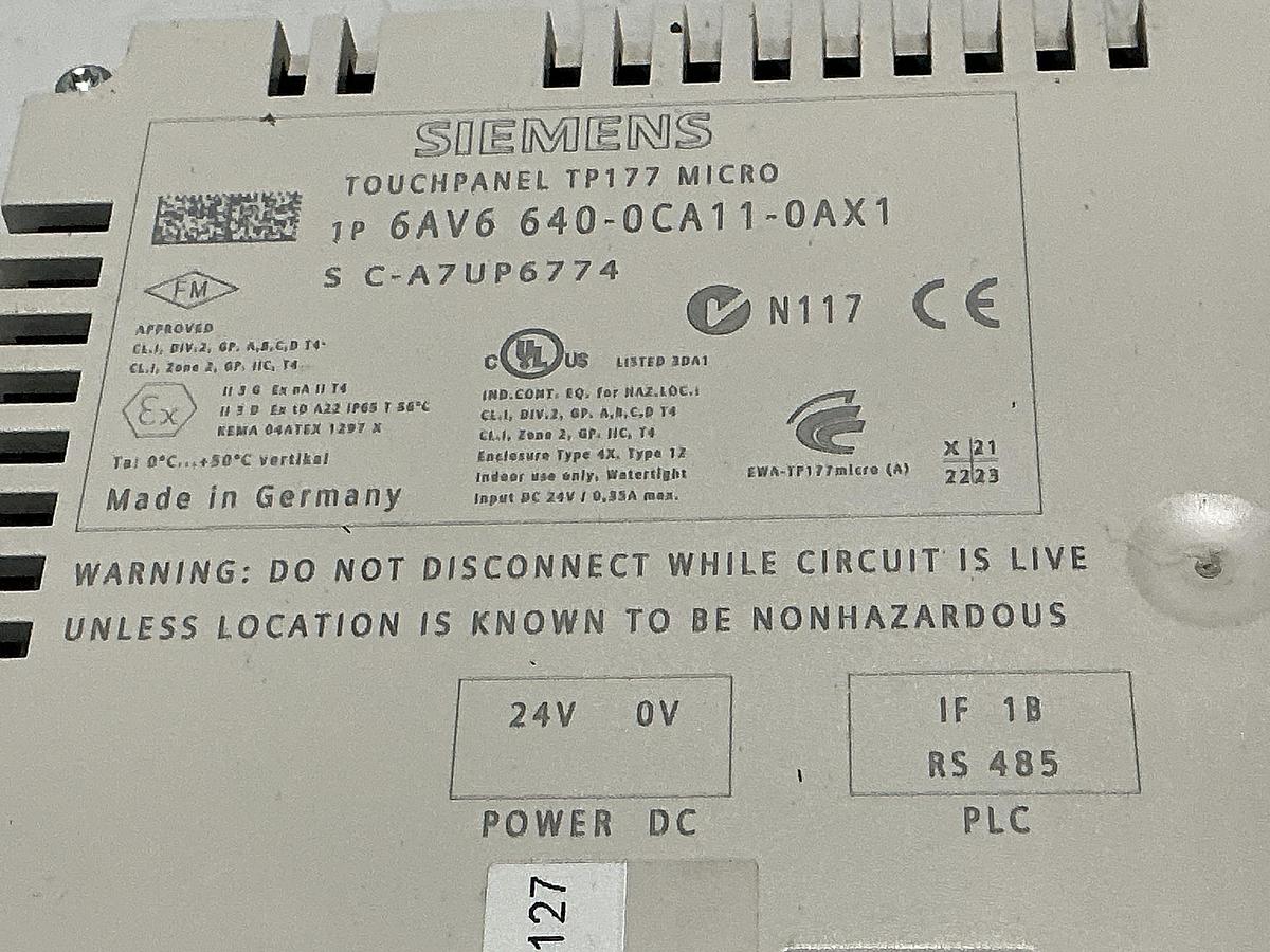Used SIEMENS 6AV6 640-0CA11-0AX1