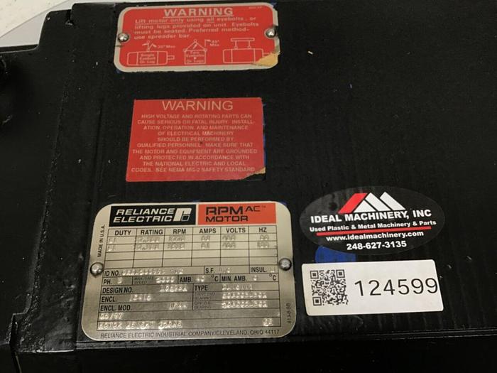 Used RELIANCE ELECTRIC Injector Motor DL1611Y-02KL500993-T2 Used