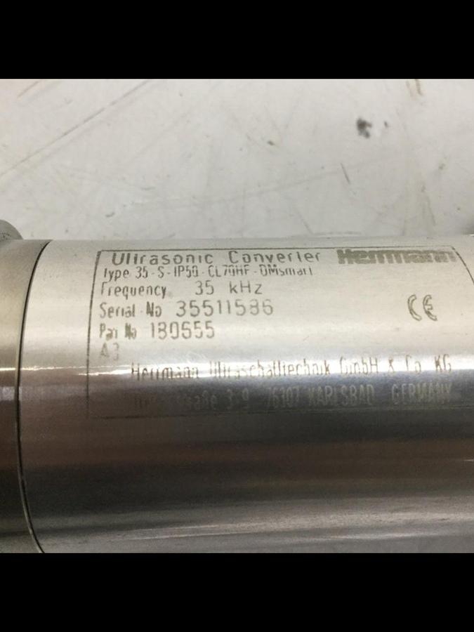 Used HERRMANN Ultrasonic Converter 35-S-IP50-CL70HF #115339