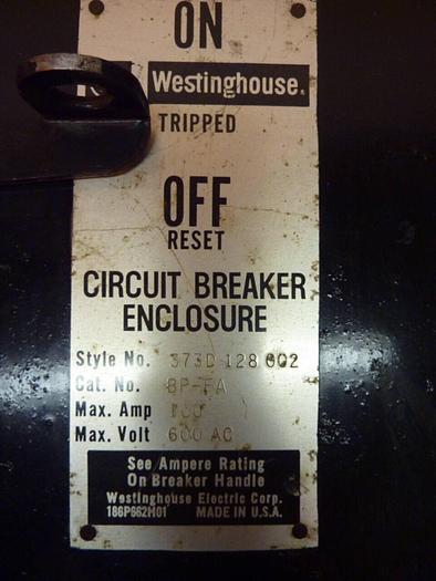 Used WESTINGHOUSE 100 Amp Bus Disconnect Switch 373D128G02 #24410