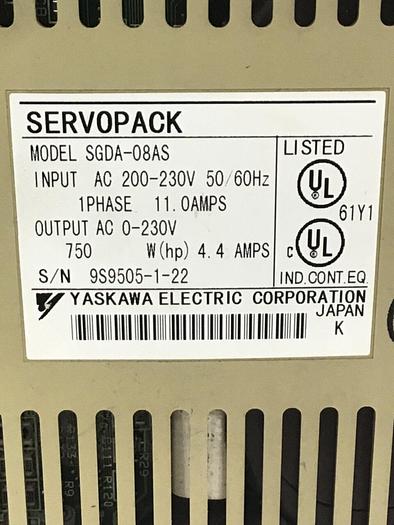 Used YASKAWA Servopack SGDA-08AS #127221