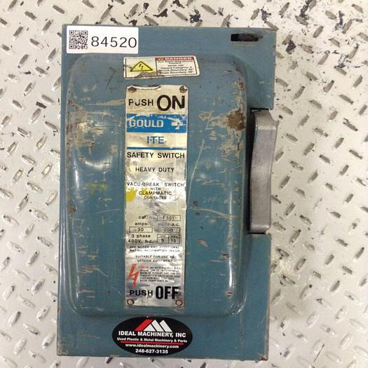 Used SIEMENS 30 Amp Disconnect Switch F351 #84520
