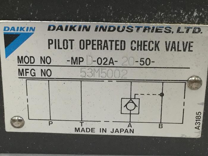 Used DAIKIN Pilot Operated Check Valve MPD-02A-20-50 Used