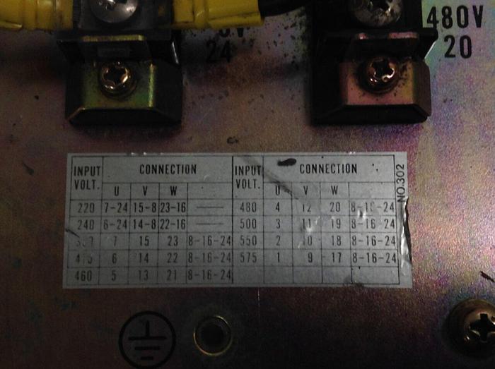 Used FANUC 5 kVA Transformer A80L-0024-0001#E-02 #89479