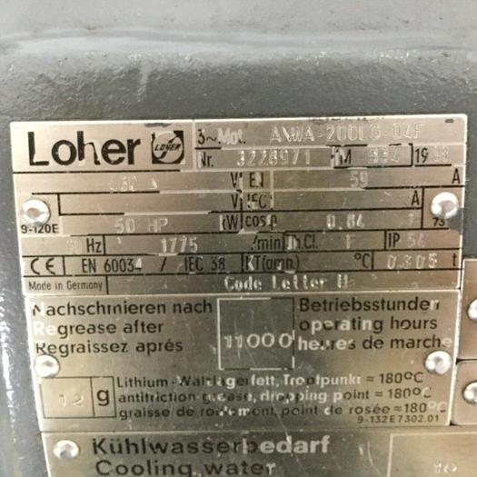 Used LOHER 50 HP Motor ANWA-200LG-04F Motor Used