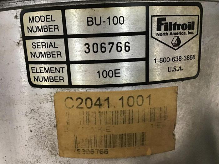 Used FILTROIL Van Dorn Filter BU-100 USED