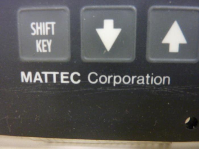 Used MATTEC Operator Interface / Keyboard 185-0010/1 #55533