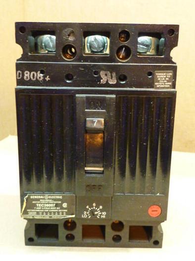 Used GENERAL ELECTRIC / GE 7 Amp Circuit Breaker TEC36007 #33572