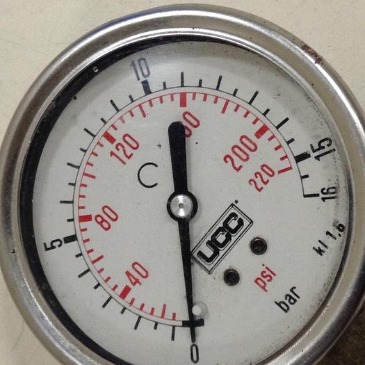 Used UCC 0-220 PSI Pressure Gauge KL 1,6 Used