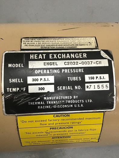 Used THERMAL TRANSFER Heat Exchanger ENGEL C2032-0037-CN Used