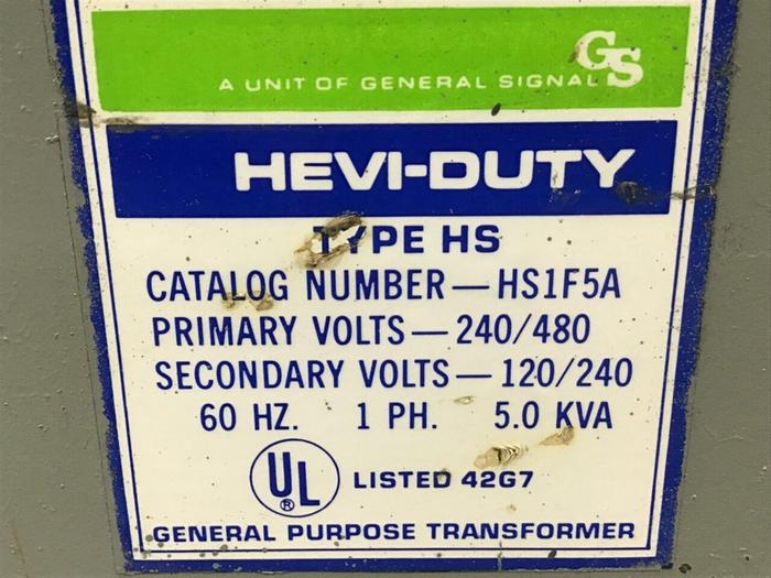 Used GENERAL SIGNAL 5 kVA Transformer HS1F5A #142906