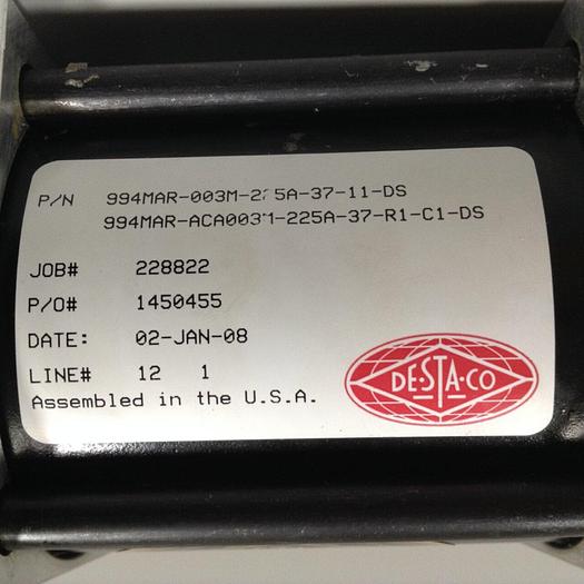 Used DESTACO Pneumatic Hold Clamp 994MAR-003M-225A-37-11-DS #90081