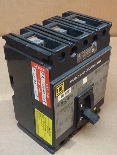 Used SQUARE D 20 Amp Circuit Breaker FAL360201212 USED