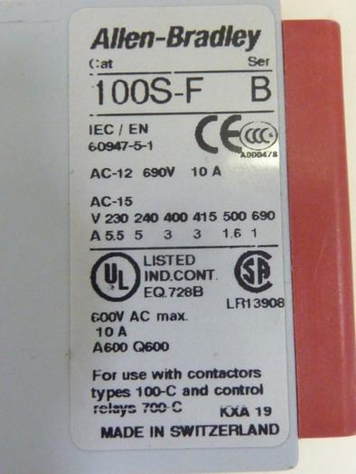 Used ALLEN BRADLEY Contactor 100S-C23DJ14C SER C #63622