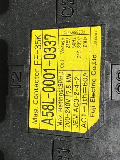 Used FUJI ELECTRIC Contactor A58L-0001-0337 #113871