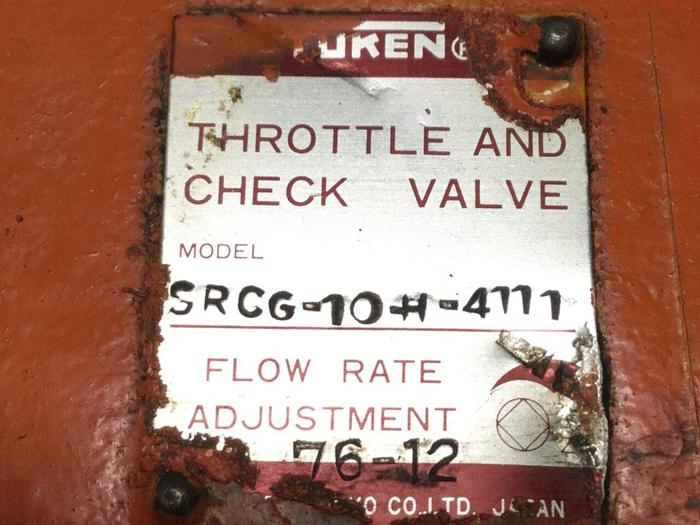 Used YUKEN Throttle and Check Valve SRCG-10-H-4111 #102658