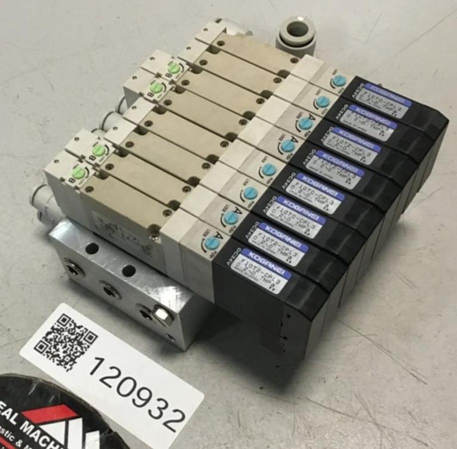 Used KOGANEI Manifold w/ Valves F10M8AJ USED