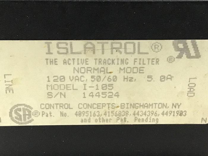 Used ISLATROL Active Tracking Filter I-105 #123500