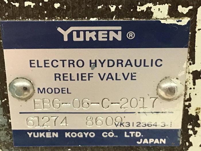 Used YUKEN Electro Hydraulic Relief Valve EDG-01V-C-T10-1147 #138039