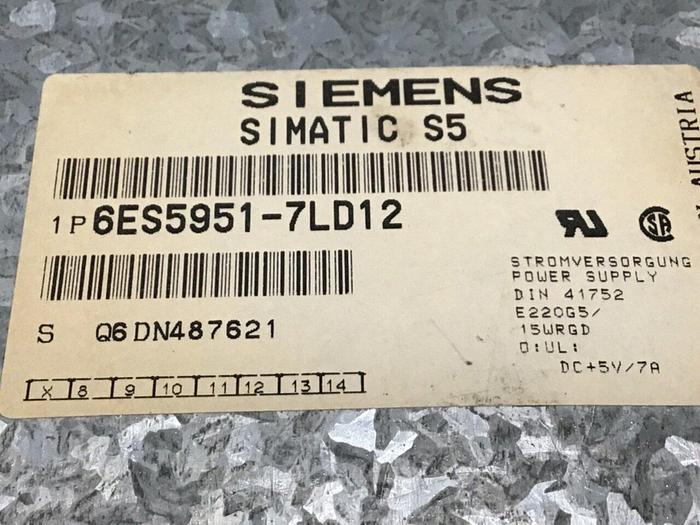 Used SIEMENS Power Supply 6ES5 951-7LD12 #112131