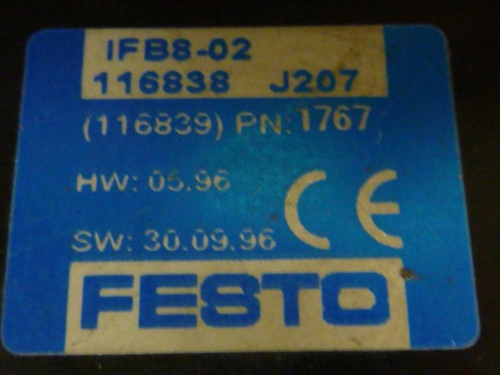 Used FESTO Control Block / Valve Terminal IFB8-02 #52758