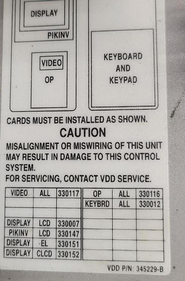 Used VAN DORN PATHFINDER 5000 Operator Panel USED