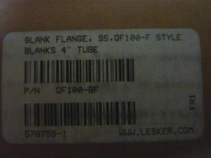 Used A & N CORPORATION Stainless Steel Flange QF100-BF #40209 SCRAPPED / DNL