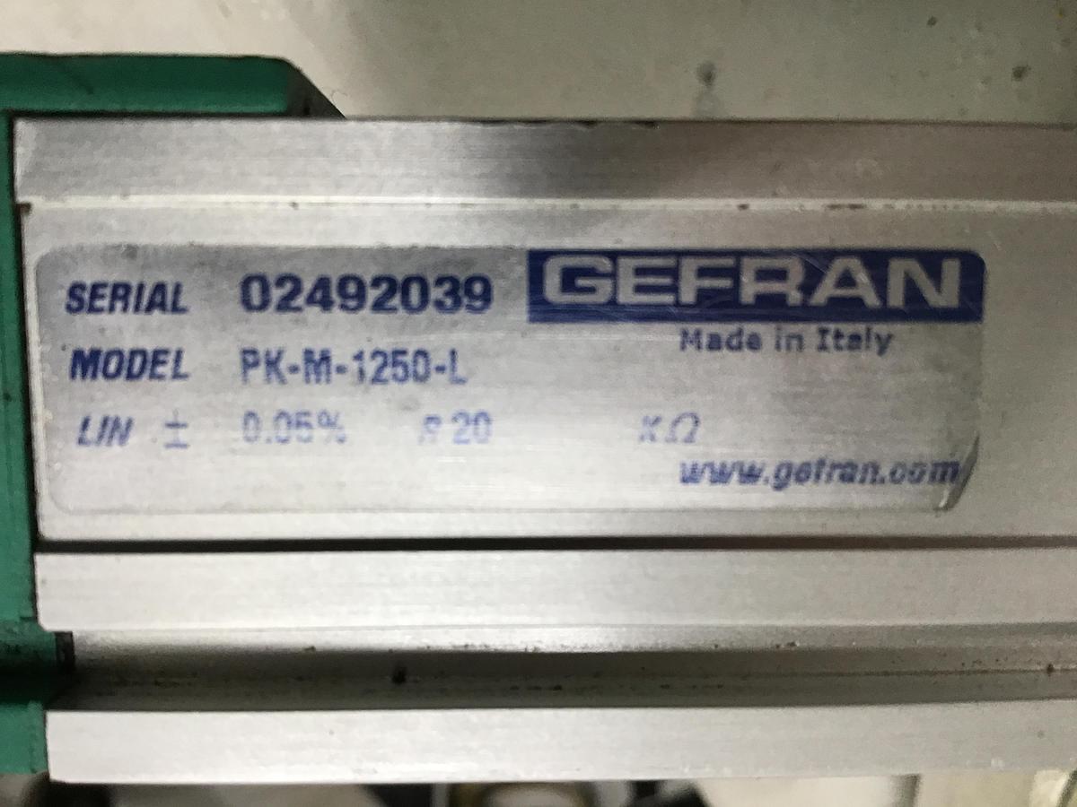 Used GEFRAN PK-M-1250-L Linear Transducer Used #140697