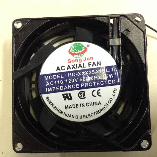 Used SHEN ZHEN HUAN QIU ELECTRONICS AC Axial Fan HQ-XXX25A1SL/T #84410