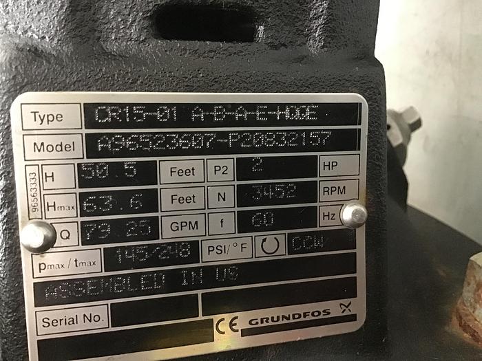 Used GRUNDFOS Centrifugal Pump w/ Motor A96523607-P20832157 Used #143233