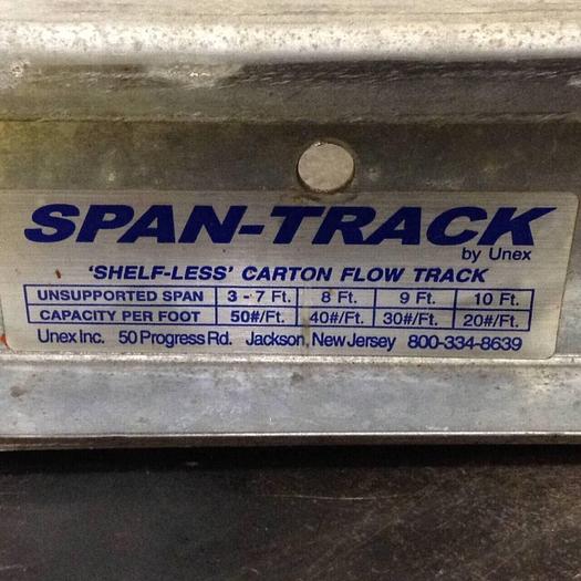 Used UNEX Shelf-Less Carton Flow Track TRACK389 #73389