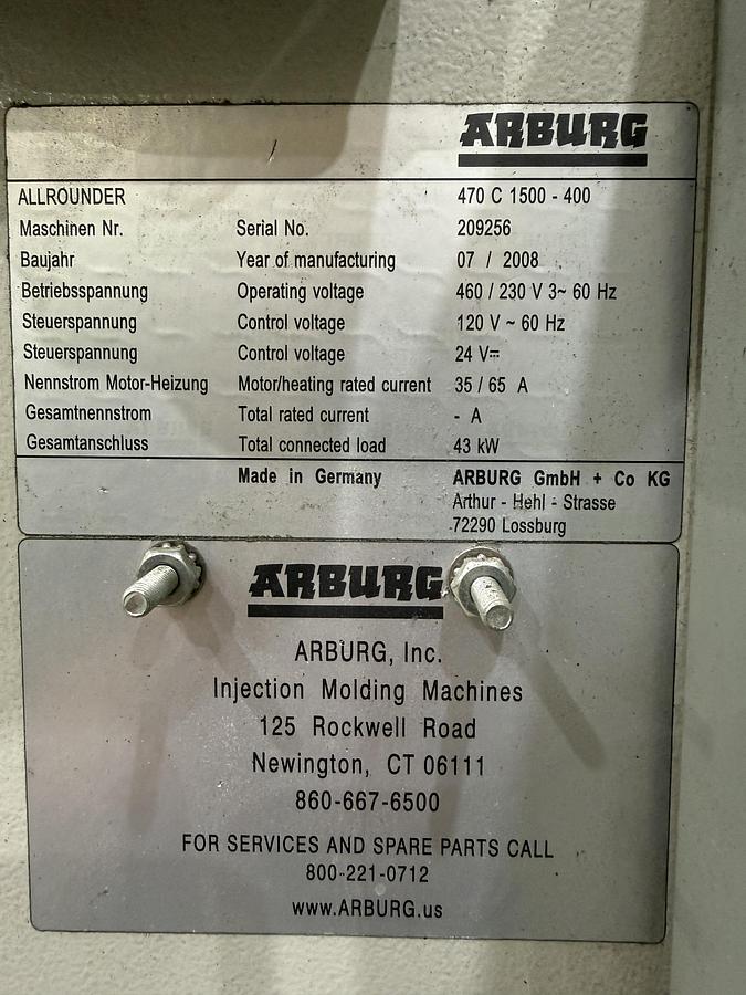 Used ARBURG  470 C 1500-400