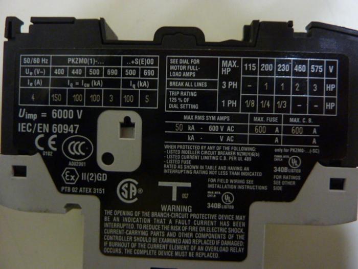 Used MOELLER Manual Motor Starter PKZM0-4 #75654