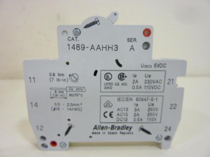 ALLEN BRADLEY Contact Switch 1489-AAHH3 SER A #52459