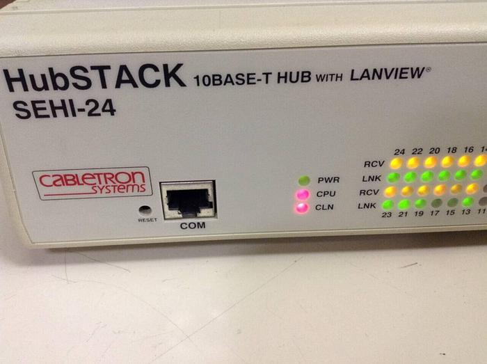 Used CABLETRON 10 Base-T Hub w/ Lanview SEHI-24 #75000