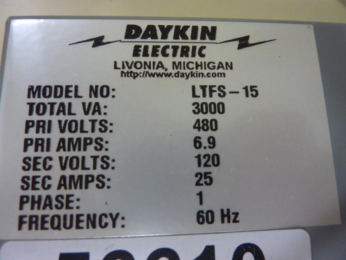 Used DAYKIN 3 kVA Transformer LTFS-15 #56610