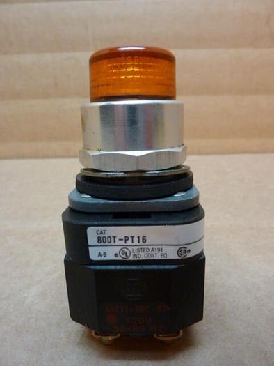 Used ALLEN BRADLEY Pilot Light 800T-PT16 AMBER #27946